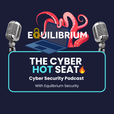 The Cyber Hot Seat Logo which has Equilibrium's logo incorporated.